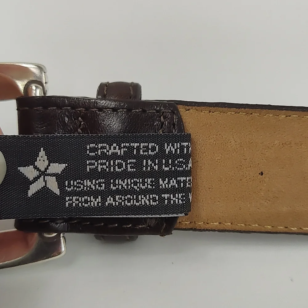 Brighton Leather Belt With Woven Cut Outs